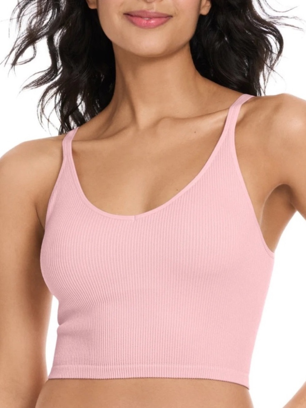 🌸2/$12🌸 Lemon Ribbed Yoga Bra Pink Seamless Size XL